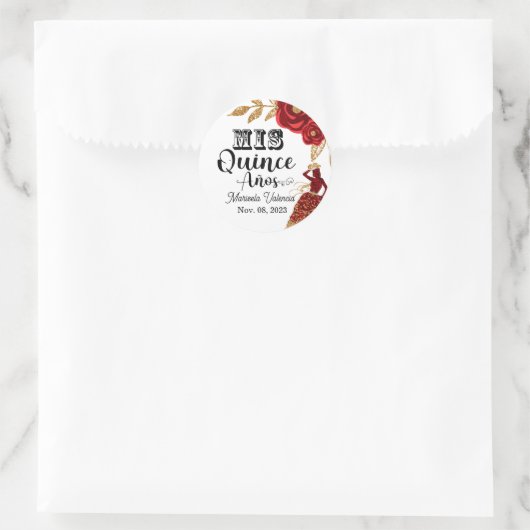 Quinceanera Burgundy Gold Cowgirl Sticker (Tas)