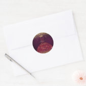 Quinceanera Burgundy Gold Glitter Princess Crown Ronde Sticker (Envelop)
