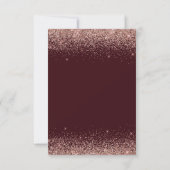 Quinceanera Burgundy Roos Gold Blush Pink Kaart (Achterkant)