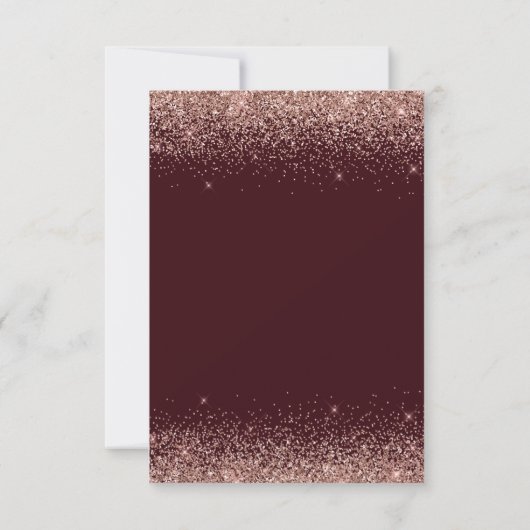 Quinceanera Burgundy Roos Gold Blush Pink Kaart (Achterkant)
