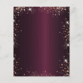 Quinceanera burgundy roos gold budget uitnodiging flyer (Achterkant)