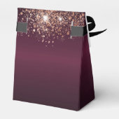 Quinceañera burgundy roos Gold tiara bedankt Bedankdoosjes (Achterkant)