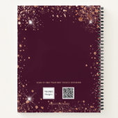 Quinceanera burgundy roos Gold tiara Notitieboek (Achterkant)