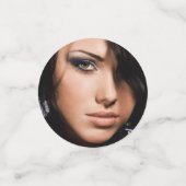 Quinceanera burgundy roos gouden tiara jurk foto confetti (Kleine voorkant)