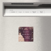 Quinceanera burgundy tiara kleed de datum op magneet (Insitu (Vaatwasser))