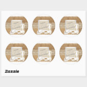 Quinceanera Burlap Kant Cowgirl Ronde Sticker (Vel)