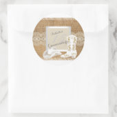 Quinceanera Burlap Kant Cowgirl Ronde Sticker (Tas)