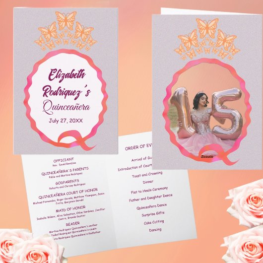 Quinceanera Butterflies Tiara Crown Squiggle Programma