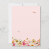 Quinceanera Butterfly Blush Pink & Yellow Floral Kaart (Achterkant)