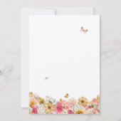 Quinceanera Butterfly Blush Pink Yellow Florence Kaart (Achterkant)
