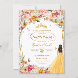 Quinceanera Butterfly Blush Pink Yellow Florin Kaart
