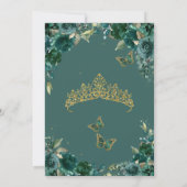 Quinceañera Butterfly Emerald Green Elegant Kaart (Achterkant)