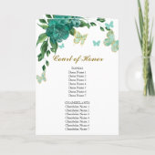 Quinceanera Butterflys Emerald Green Gown Programm Programma (Achterkant)