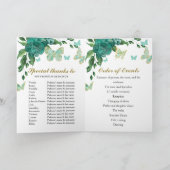 Quinceanera Butterflys Emerald Green Gown Programm Programma (Binnen)