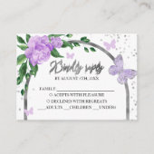 Quinceanera Butterflys Lavendel Blush Gown Informatiekaartje (Voorkant)