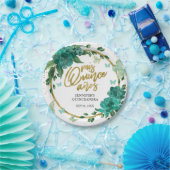 Quinceanera Butterflys Smaragdgroene jurk Papieren Bordje (Feest)