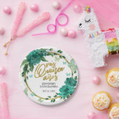 Quinceanera Butterflys Smaragdgroene jurk Papieren Bordje (Feest)