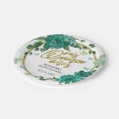 Quinceanera Butterflys Smaragdgroene jurk Papieren Bordje (Gekanteld)