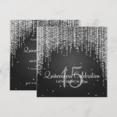Quinceañera Celebration Party Night Dazzle Black Kaart (Voorkant / Achterkant)