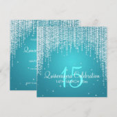 Quinceañera Celebration Party Night Dazzle Blue Kaart (Voorkant / Achterkant)