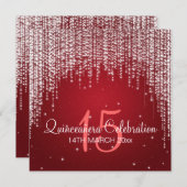Quinceañera Celebration Party Night Dazzle Red Kaart (Voorkant / Achterkant)