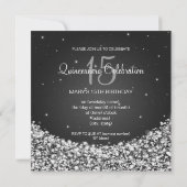 Quinceañera Celebration Party Star Sparkle Black Kaart (Achterkant)