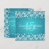 Quinceañera Celebration Party Winter Sparkle Blue Kaart (Voorkant / Achterkant)