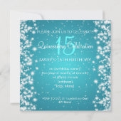 Quinceañera Celebration Party Winter Sparkle Blue Kaart (Achterkant)