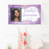 Quinceanera Celebration, roze glitter Pareltjes sc Spandoek (Insitu)