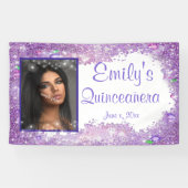 Quinceanera Celebration, roze glitter Pareltjes sc Spandoek (Horizontaal)