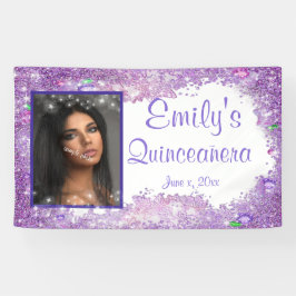 Quinceanera Celebration, roze glitter Pareltjes sc Spandoek