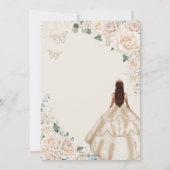 Quinceanera Champagne Ivoor Bloemen Jurk Prinses Kaart (Achterkant)