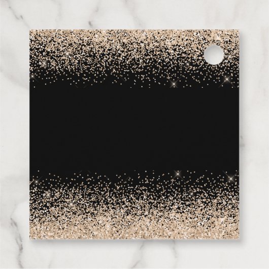 Quinceanera Champagne Witte Jurk Faux Glitter Bedankjes Labels (Achterkant)