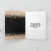 Quinceanera Champagne Witte Jurk Faux Glitter Kaart (Binnen)