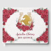 QUINCEAÑERA Charro Red Roses Floral Horse Princess Gastenboek (Voorkant)