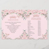 Quinceañera Cherry Blossoms Roos Gold Programma (Achterkant)