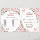 Quinceañera Cherry Blossoms Roos Gold Programma (Voorkant)