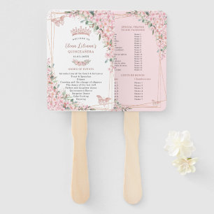 Quinceañera Cherry Blossoms Roos Gold Programma Handwaaier