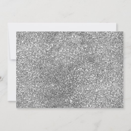 Quinceanera Chic Rood Zilveren Jurk Glitter Party Kaart (Achterkant)