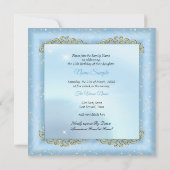 Quinceanera Cinderella Blue-sprookje Carriage 2 Kaart (Achterkant)