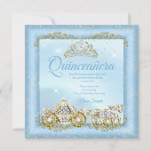 Quinceanera Cinderella Blue-sprookje Carriage 2 Kaart (Voorkant)