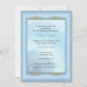 Quinceanera Cinderella Blue-sprookje Carriage Kaart (Achterkant)