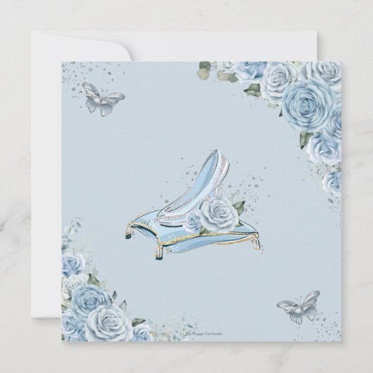 Quinceañera Cinderella Princess Baby Floral Kaart (Achterkant)