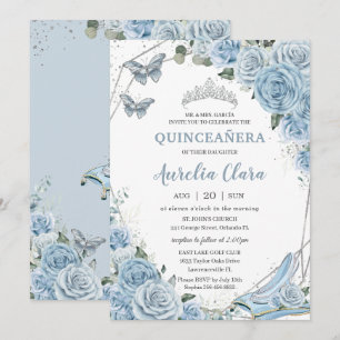 Quinceañera Cinderella Princess Baby Floral Kaart