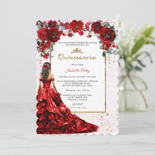 Quinceanera-citaten in het Spaans Kaart (Staand voorkant)