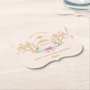 Quinceanera Classy Crown Lijst Custom Kartonnen Onderzetters