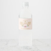 Quinceanera Classy Crown Lijst Custom Waterfles Etiket (Voorkant)