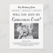Quinceañera Court Proposal Newspaper Briefkaart (Voorkant)