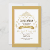 Quinceañera Crown Invitation Kaart (Voorkant)