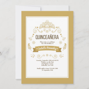 Quinceañera Crown Invitation Kaart